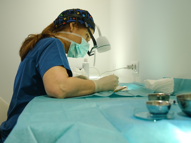 Préparation greffons pour greffe capillaire